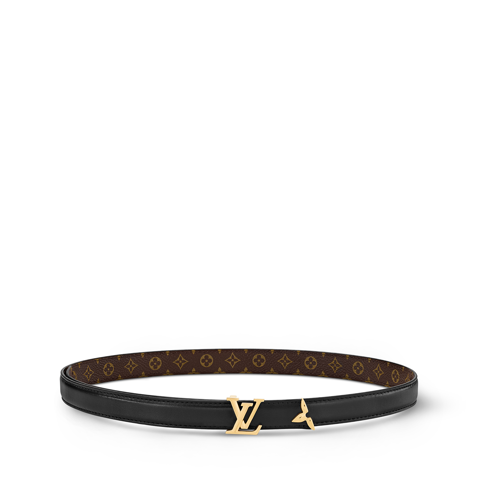 【miyu】Louis Vuitton ベルト ゴールド✕黒 Pretty LV 20mm Reversible Belt Monogram Canvas - Accessories